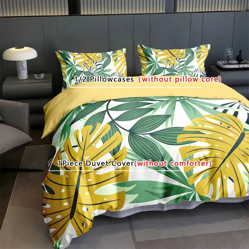 3D Leaf Pattern All-Season Comfort, Machine Washable