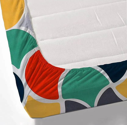 Abstract Palette - Queen/Double - Fitted Bedsheet (76×72 inches)