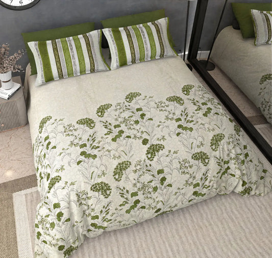 Ahaana Green - King - 100% Pure Cotton Bedsheet (108×108 inches)