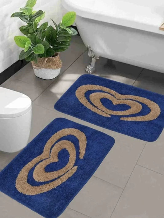 Amore - Blue Microfibre Doormat (Pack of 2)