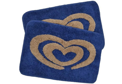 Amore - Blue Microfibre Doormat (Pack of 2)