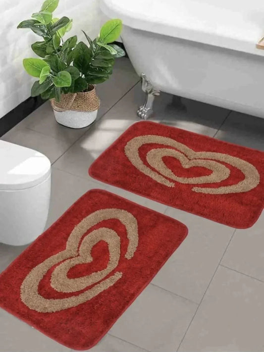 Amore - Red Microfibre Doormat (Pack of 2)