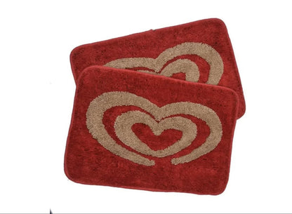 Amore - Red Microfibre Doormat (Pack of 2)