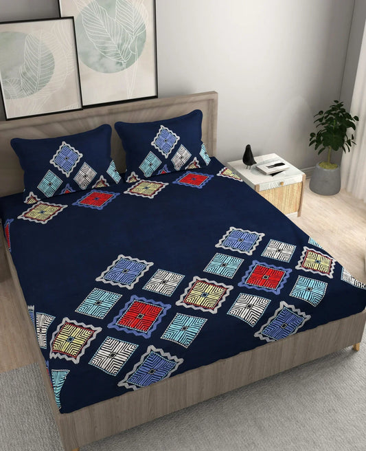 Aquamarine - Queen/Double - Fitted Bedsheet (76×72 inches)