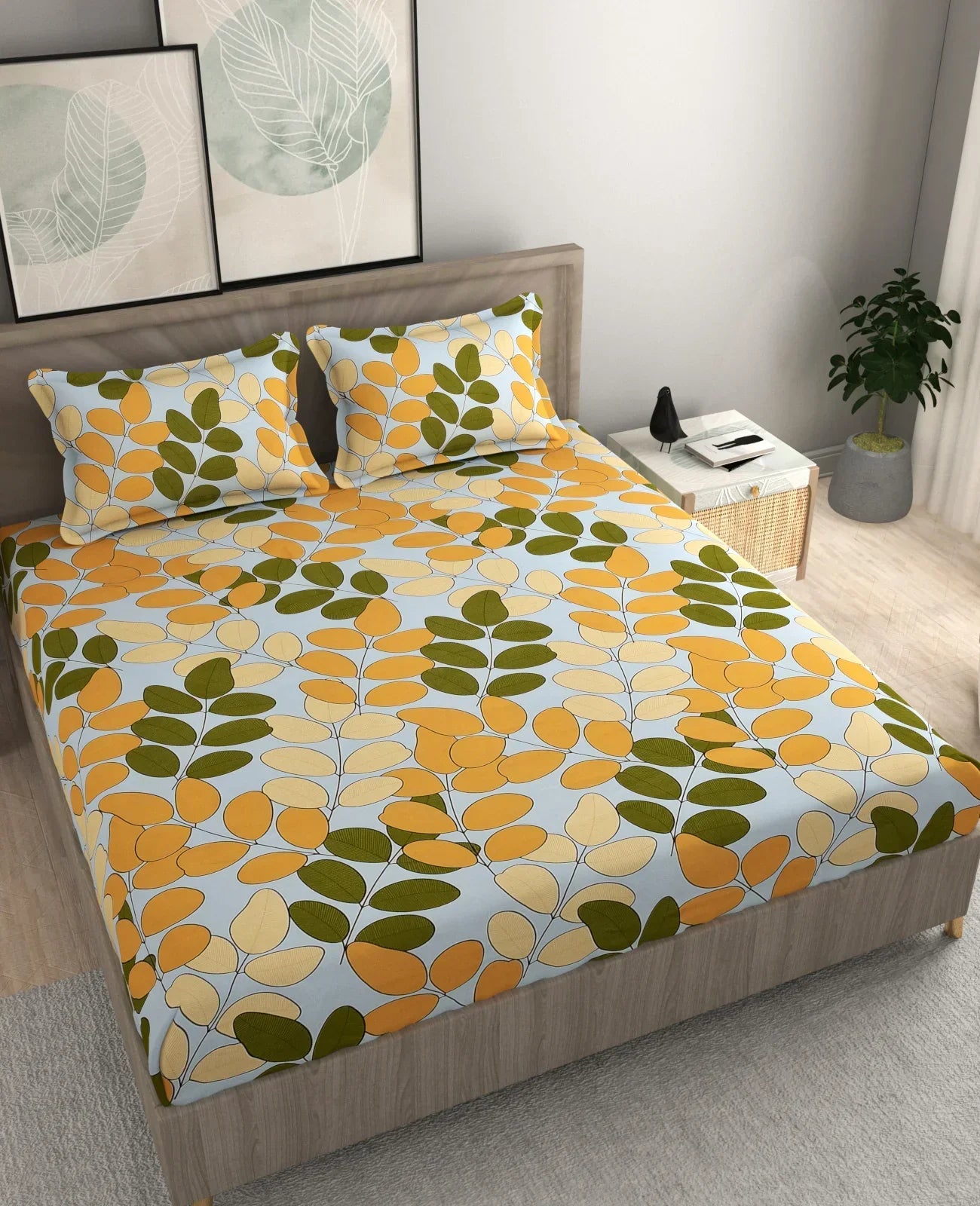 Autumn Leaves - Queen/Double - Fitted Bedsheet (76×72 inches)