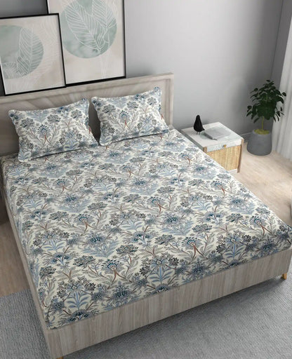 Azure - Queen/Double - Fitted Bedsheet (76×72 inches)