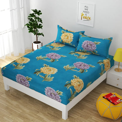Blissful Bunch - Queen/Double - Fitted Bedsheet (76×72 inches)