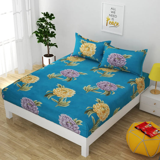 Blissful Bunch - Queen/Double - Fitted Bedsheet (76×72 inches)