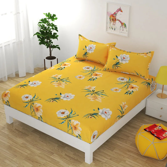 Blooming Bliss - Queen/Double - Fitted Bedsheet (76×72 inches)