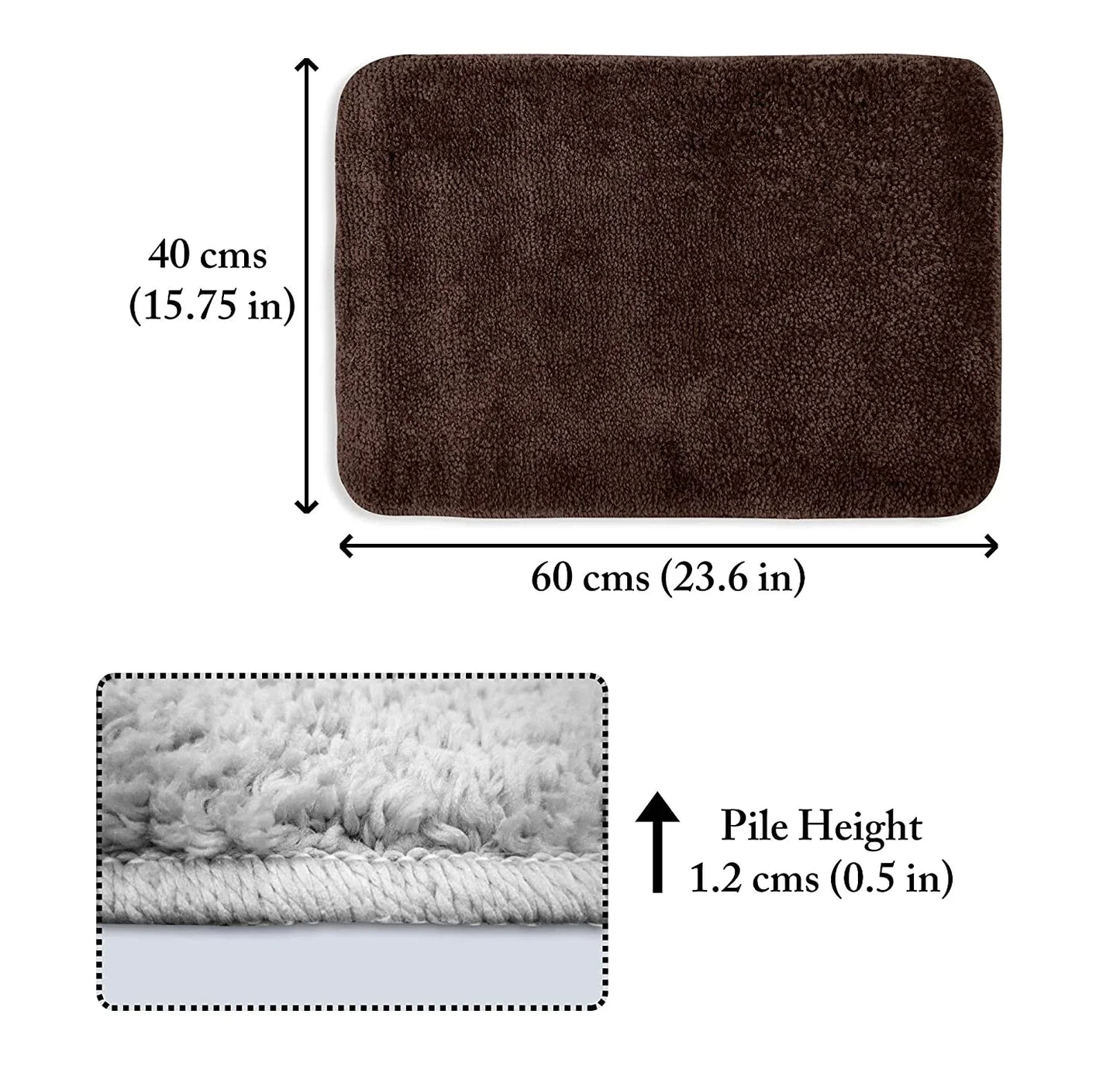Brown Microfibre Doormat (Pack of 2)
