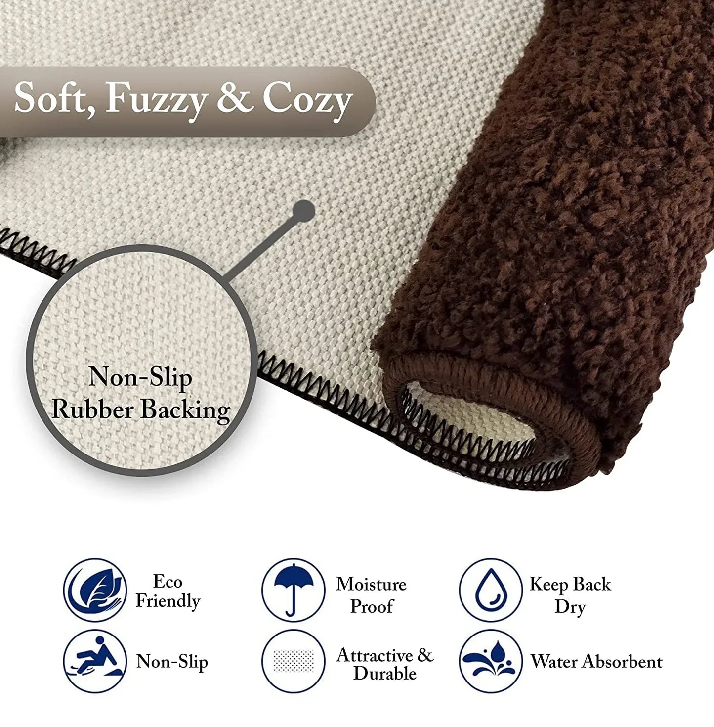 Brown Microfibre Doormat (Pack of 2)