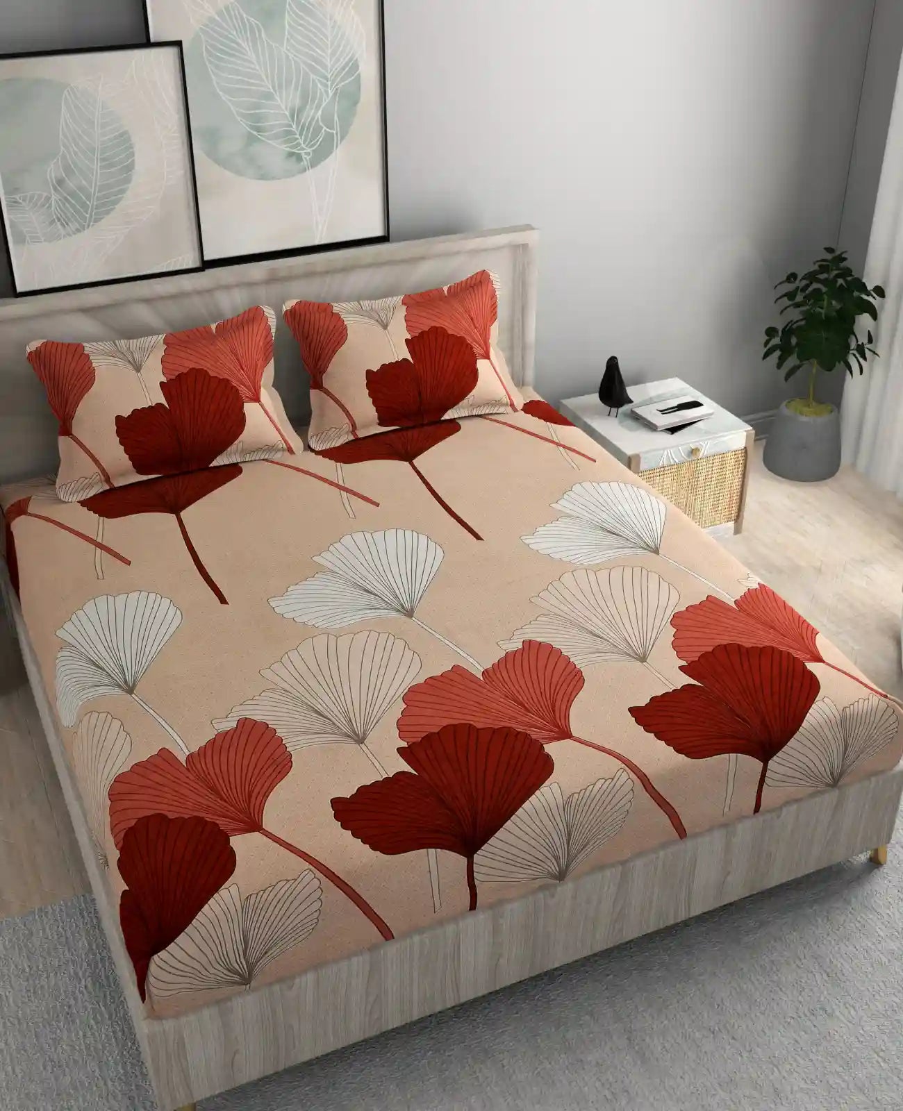Caroline - Queen/Double - Fitted Bedsheet (76×72 inches)