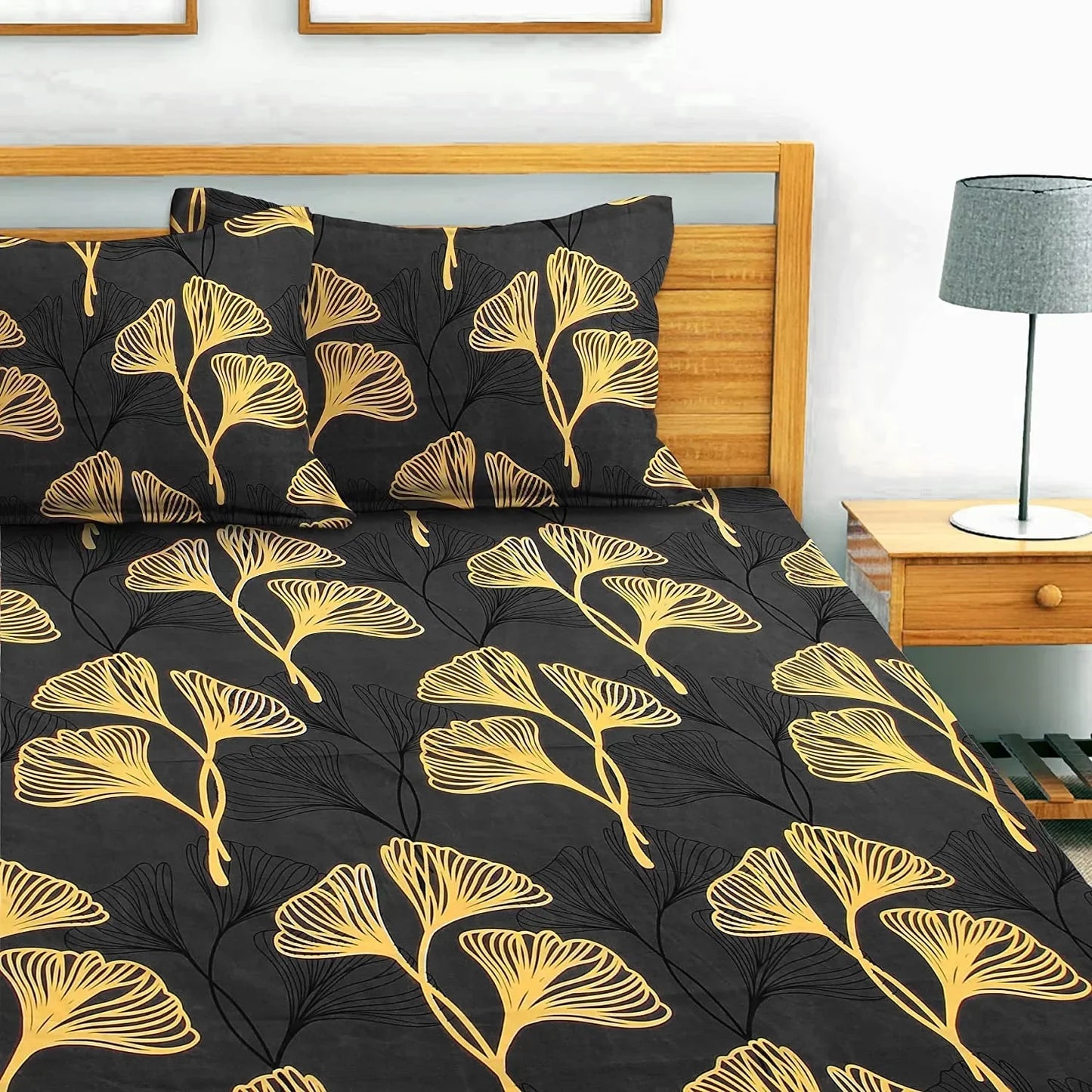Coral Grey - Queen/Double - Fitted Bedsheet (76×72 inches)
