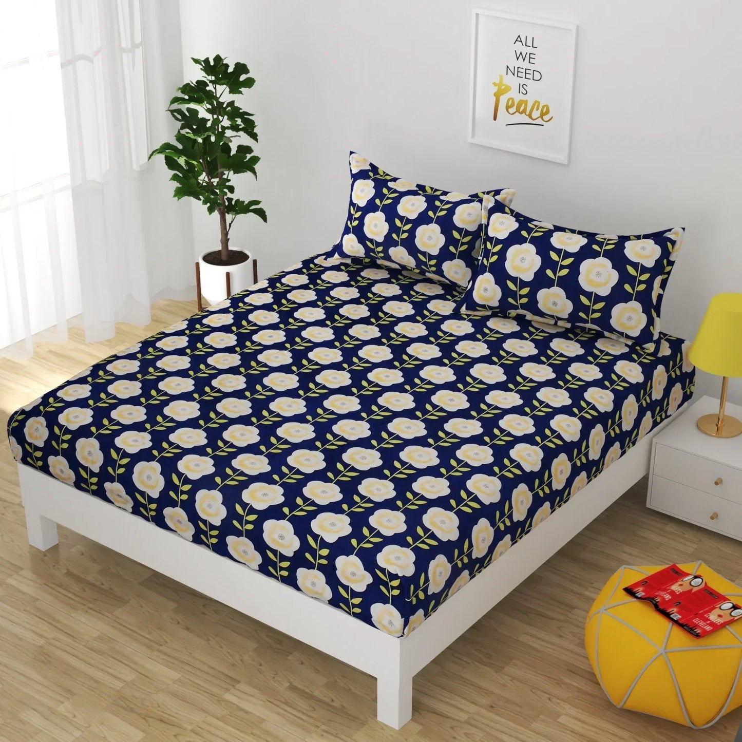 Daffodils - King - Fitted Bedsheet (78×72 inches)