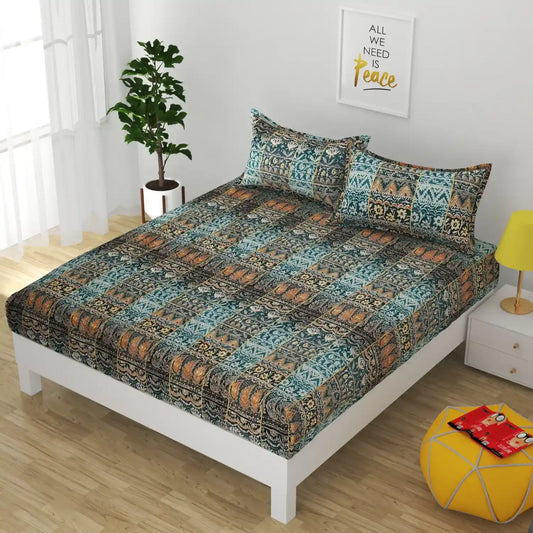 Egyptian Aura - King - Fitted Bedsheet (78×72 inches)