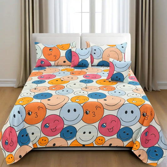 Emotica - 3 Pieces - Quilted Bedding Set (90 x 90 inches)