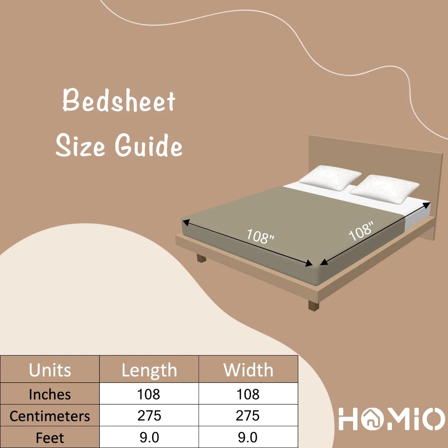 Starling Mocha - King - 100% Pure Cotton Bedsheet (108×108 inches)