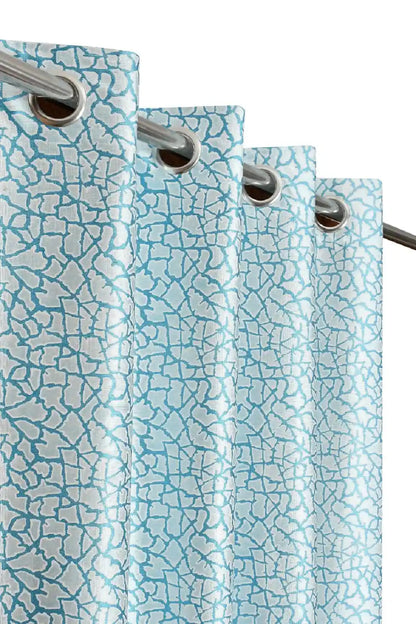 Freesia - Aqua Curtains (Set of 2)