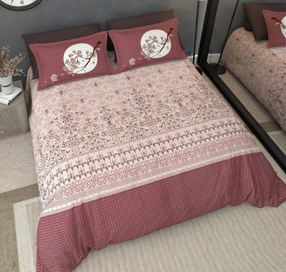 Gardenia Fuscia - King - 100% Pure Cotton Bedsheet (108×108 inches)