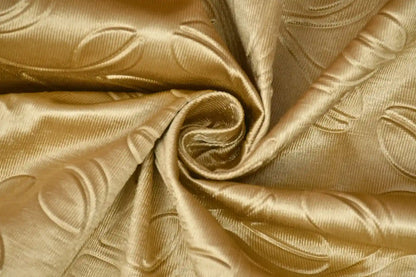 Gold Leaflet Polyester Curtains (Set of 3)
