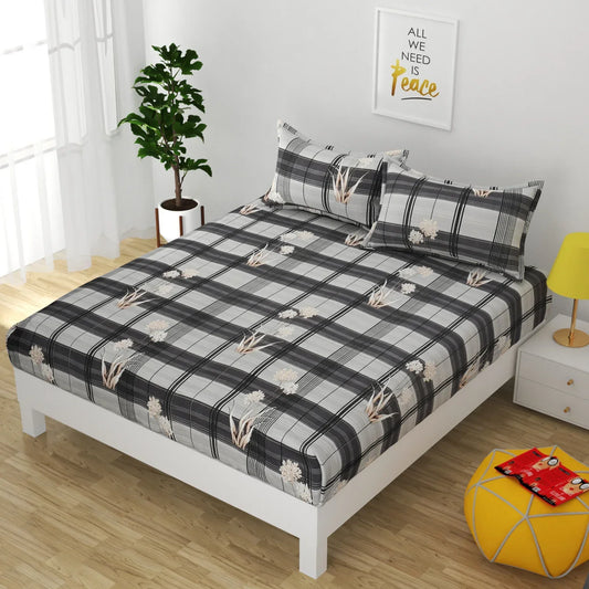 Grayscale Marigold - Queen/Double - Fitted Bedsheet (76×72 inches)
