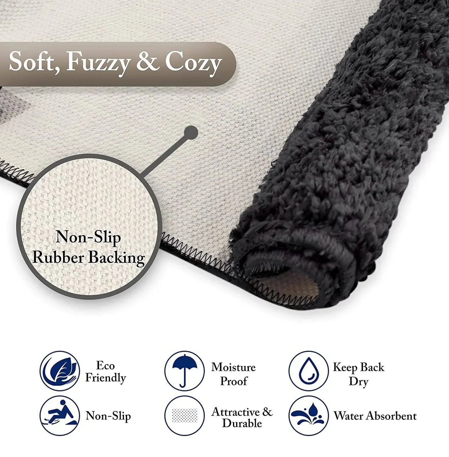 Grey Microfibre Doormat (Pack of 2)