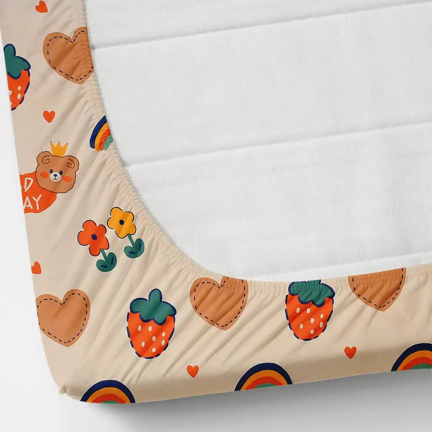 Happy Teddy - King - Fitted Bedsheet (78×72 inches)