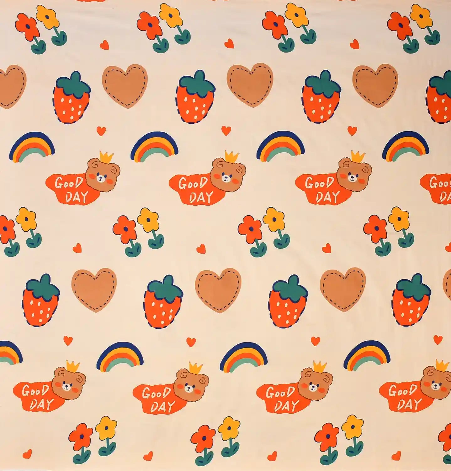 Happy Teddy - King - Fitted Bedsheet (78×72 inches)