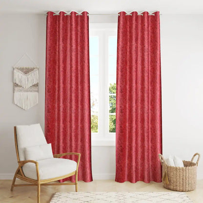 Heather - Red Curtains (Set of 2)