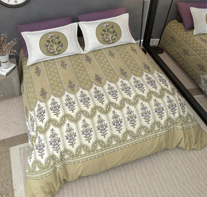 Heritage Sage - King - 100% Pure Cotton Bedsheet (108×108 inches)