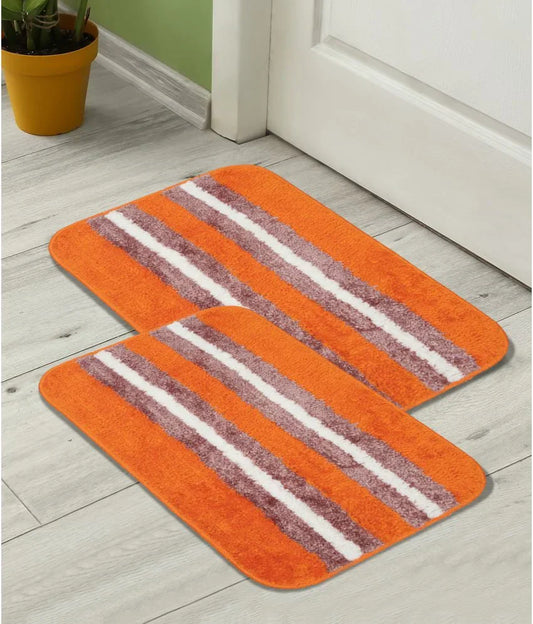 Horizon - Orange Microfibre Doormat (Pack of 2)