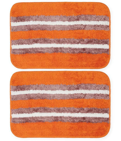 Horizon - Orange Microfibre Doormat (Pack of 2)