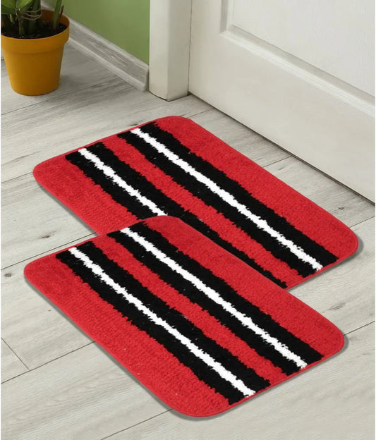 Horizon - Red & Black Microfibre Doormat (Pack of 2)