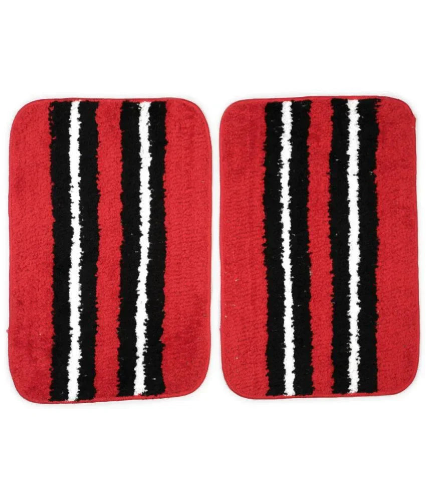 Horizon - Red & Black Microfibre Doormat (Pack of 2)