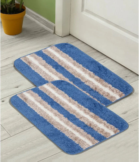 Horizon - Sky Blue Microfibre Doormat (Pack of 2)