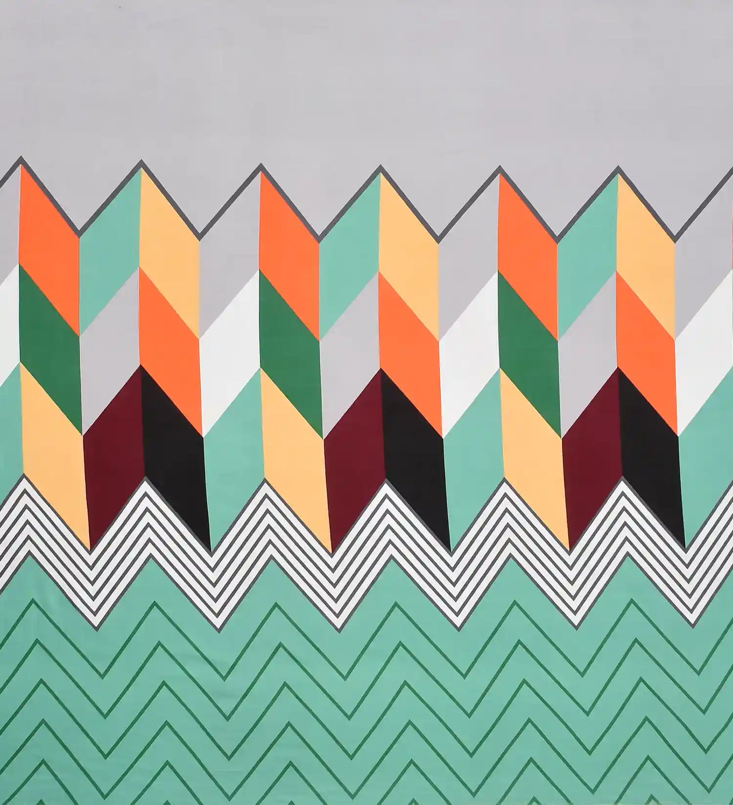 Jamaican Chevron - Queen/Double - Fitted Bedsheet (76×72 inches)