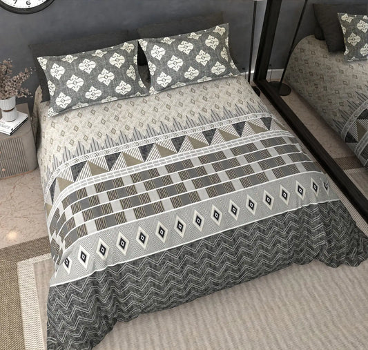 Leela Grey - King - 100% Pure Cotton Bedsheet (108×108 inches)