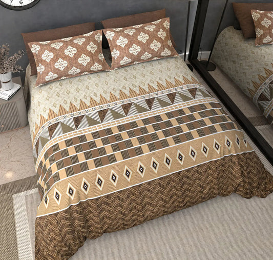 Leela Mocha - King - 100% Pure Cotton Bedsheet (108×108 inches)