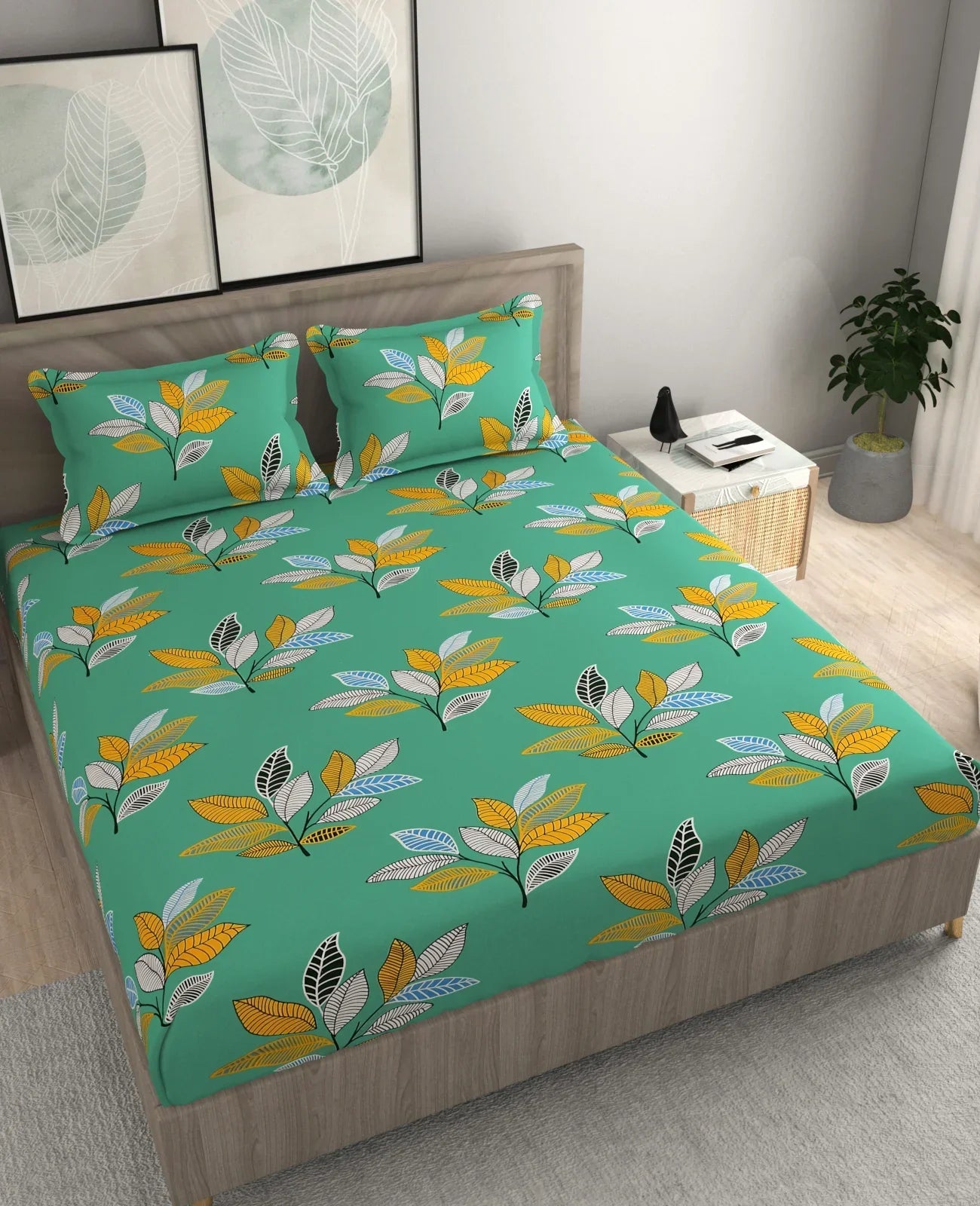 Magnolia - Queen/Double - Fitted Bedsheet (76×72 inches)