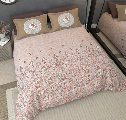 Noor Crimson - King - 100% Pure Cotton Bedsheet (108×108 inches)