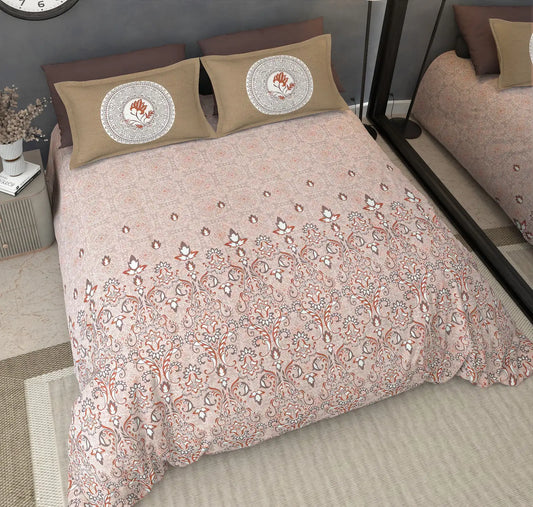 Noor Crimson - King - 100% Pure Cotton Bedsheet (108×108 inches)