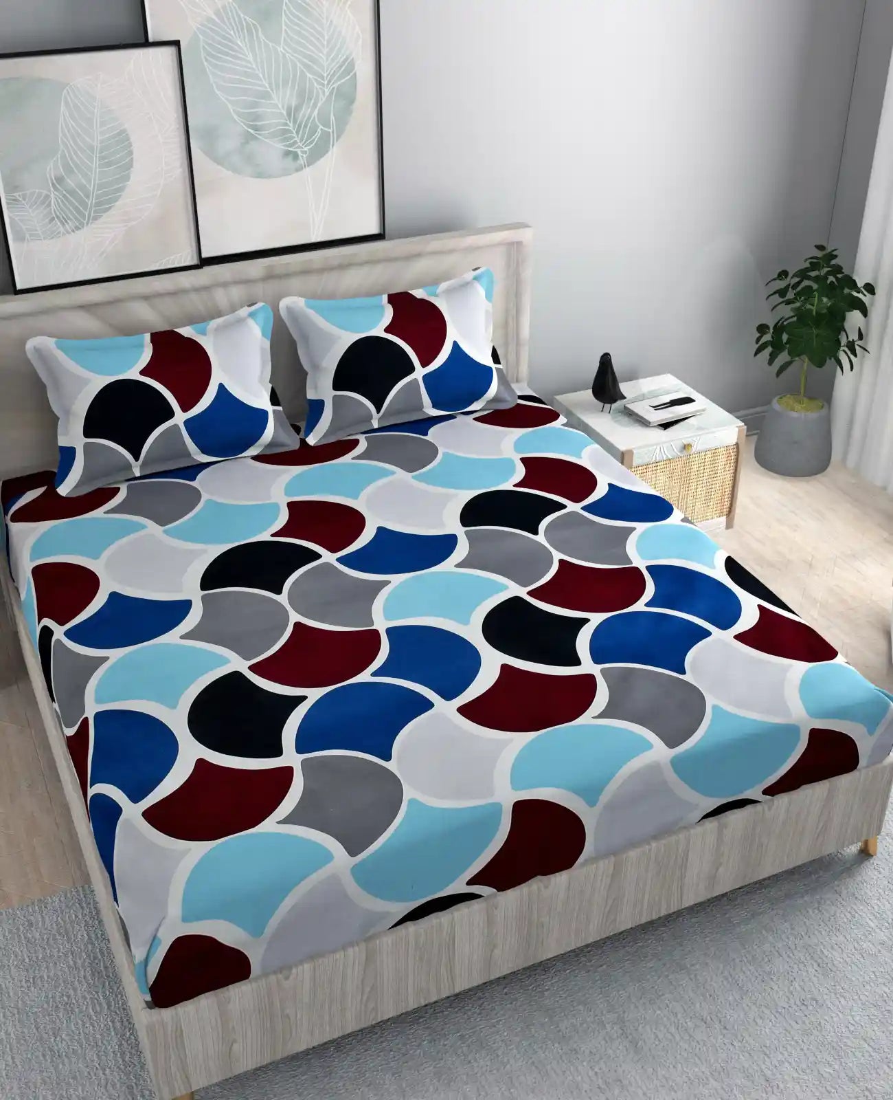 Pastel Palette - Queen/Double - Fitted Bedsheet (76×72 inches)