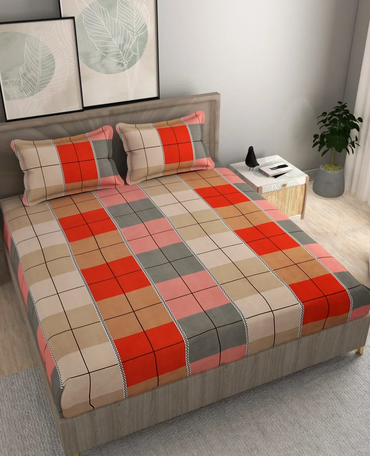Plaid - King - Fitted Bedsheet (78×72 inches)