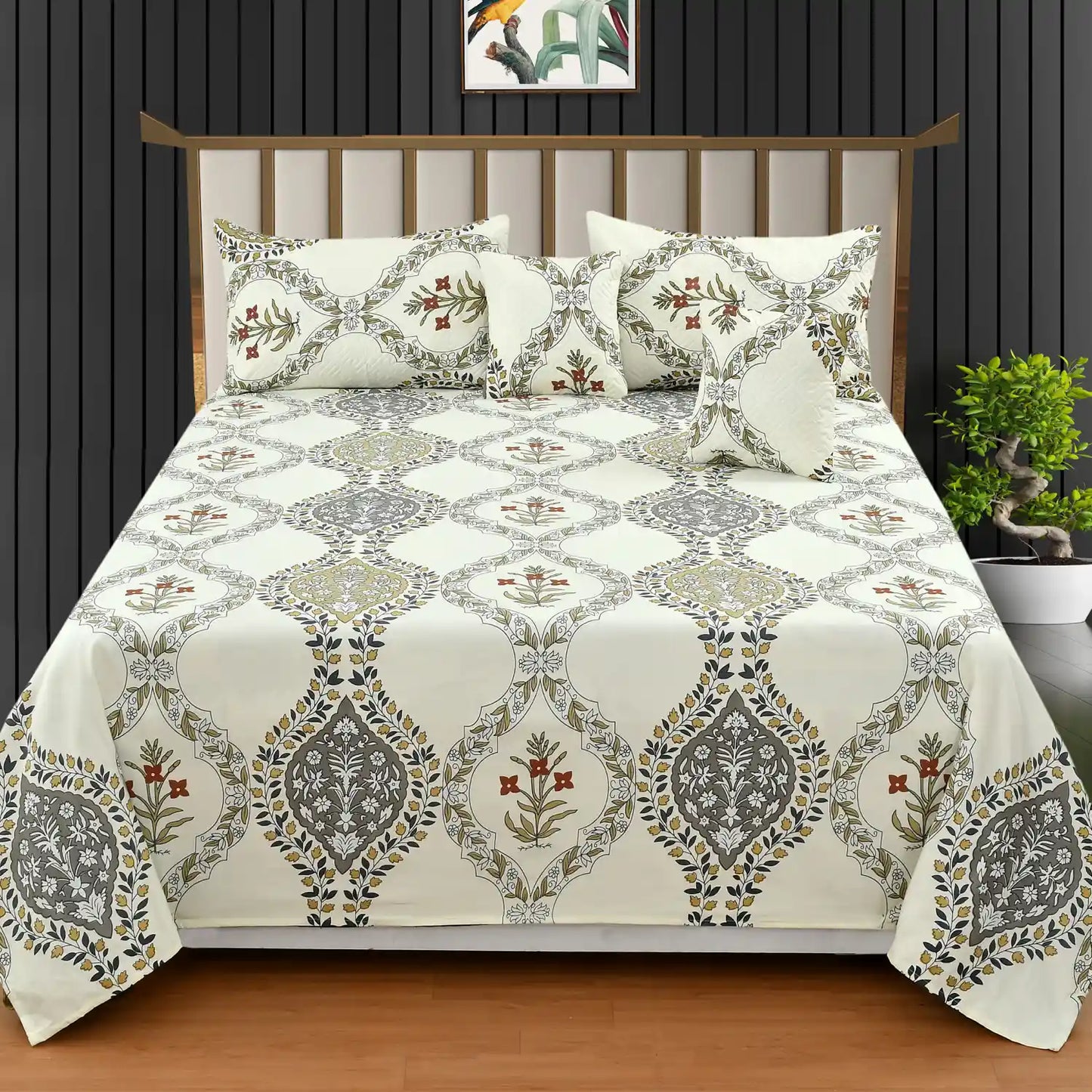 Porcelain - 3 Pieces - Quilted Bedding Set (90 x 90 inches)