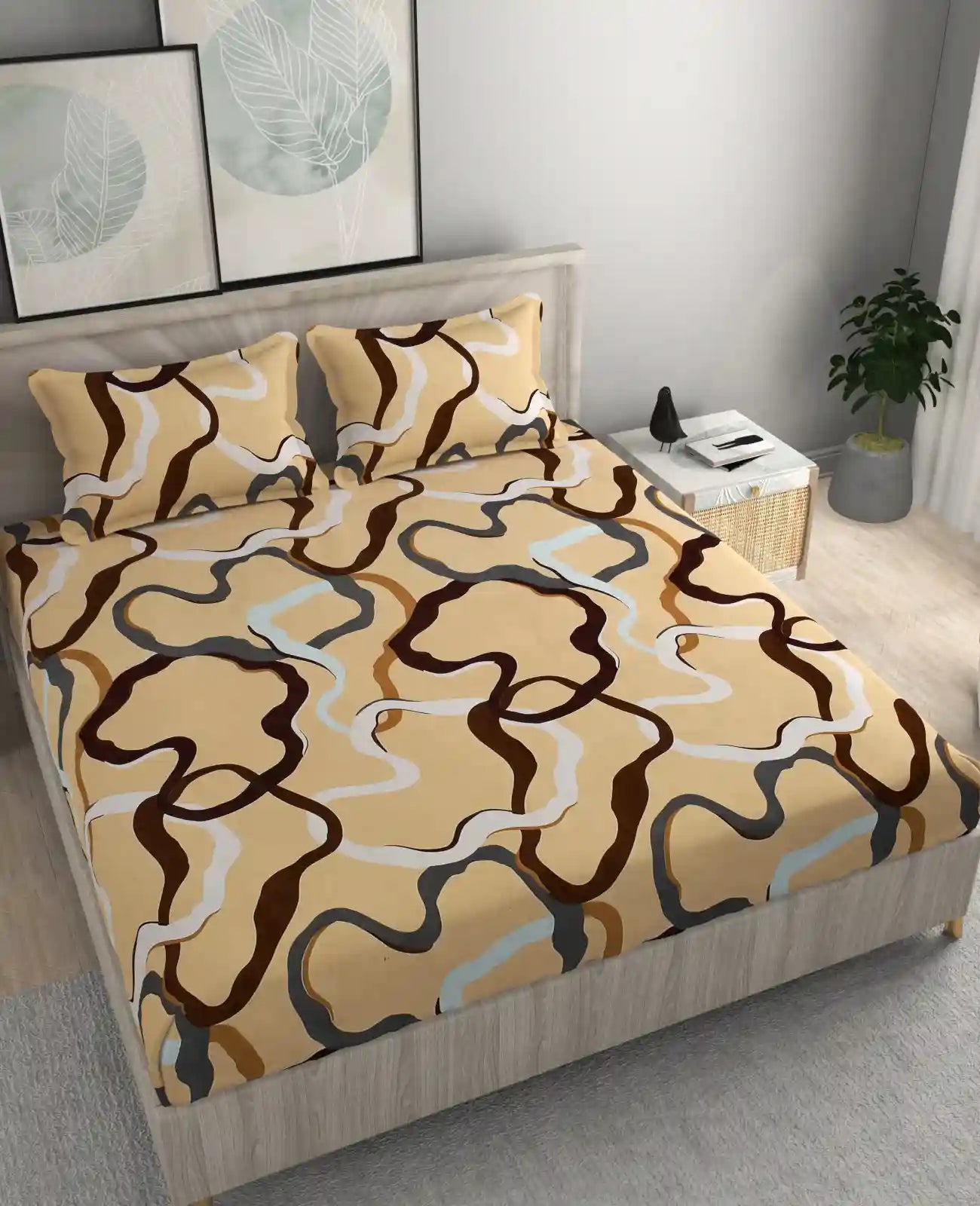 Pretzels - Queen/Double - Fitted Bedsheet (76×72 inches)
