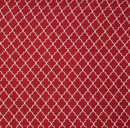 Quatrefoil Red - Queen/Double - Fitted Bedsheet (76×72 inches)