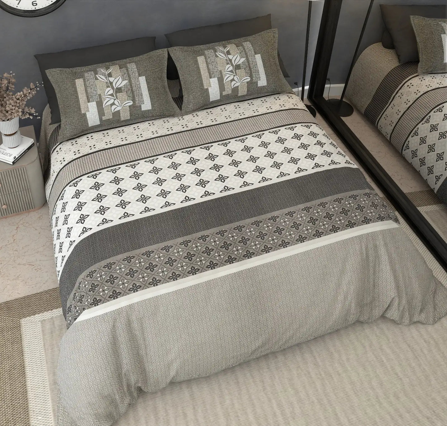 Regalia Grey - King - 100% Pure Cotton Bedsheet (108×108 inches)
