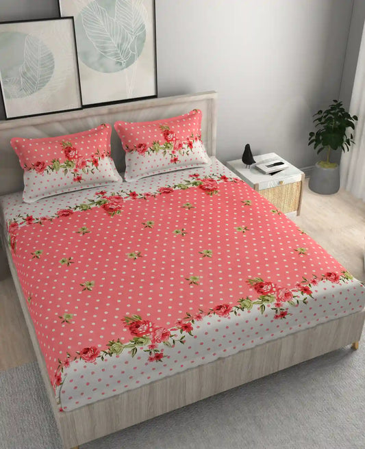 Rose Gardenia - Queen/Double - Fitted Bedsheet (76×72 inches)