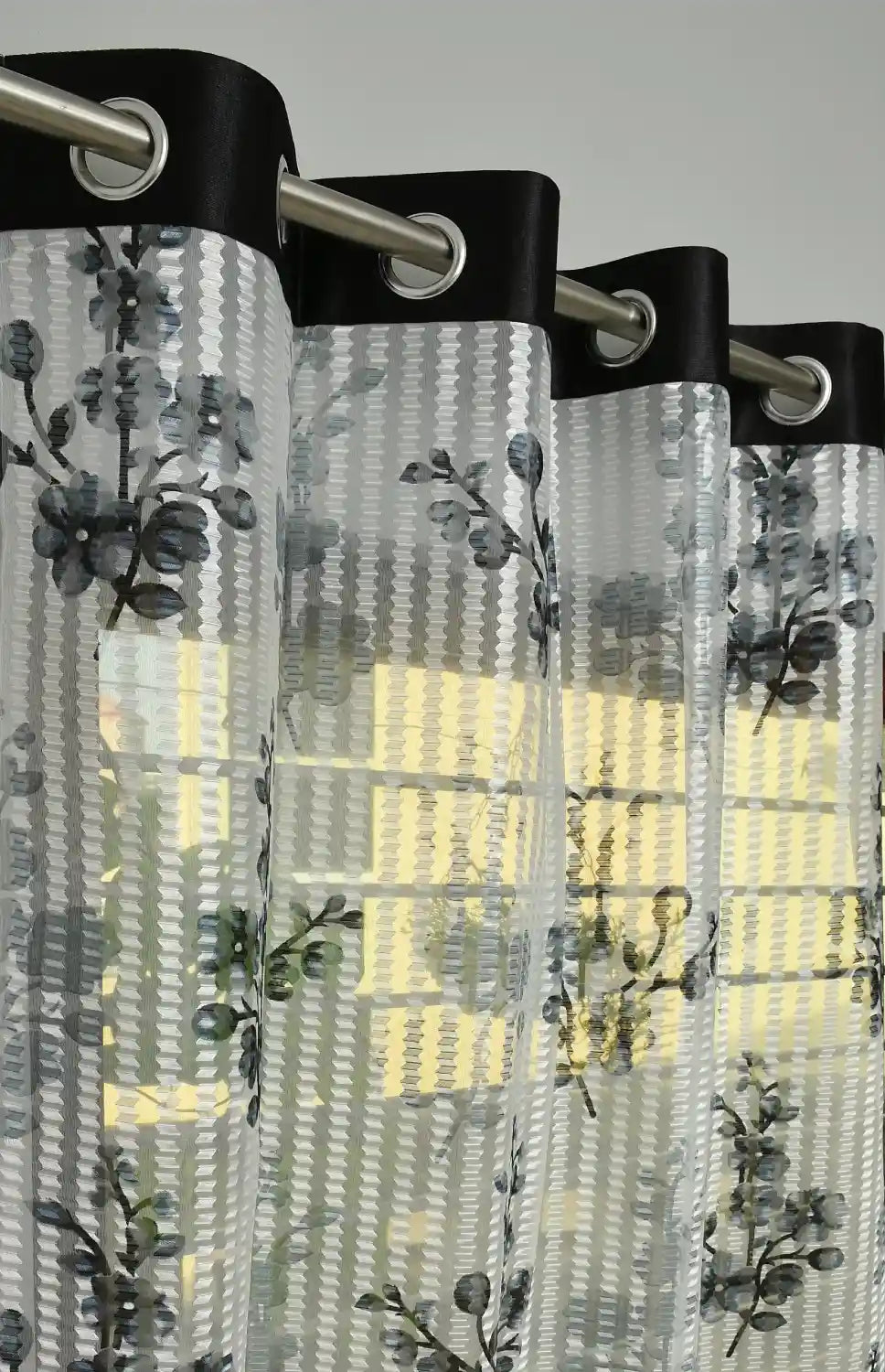 Sheer Polyester Curtains - Grey (Set of 2)