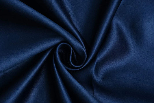 Solid Polyester Curtains - Blue (Set of 2)